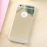 1PC Luxury Mirror Electroplating Soft Clear TPU Cases For iphone 6 6S 4.7inch 6 6S Plus 5.5 inch 5 5S SE Back Cover Capa