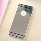 1PC Luxury Mirror Electroplating Soft Clear TPU Cases For iphone 6 6S 4.7inch 6 6S Plus 5.5 inch 5 5S SE Back Cover Capa