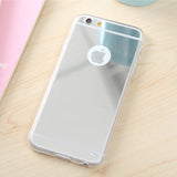 1PC Luxury Mirror Electroplating Soft Clear TPU Cases For iphone 6 6S 4.7inch 6 6S Plus 5.5 inch 5 5S SE Back Cover Capa