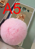 1PC Fashion Mirror Lovely Rabbit Tail Fur Ball Bow Soft TPU Cases For SAMSUNG GALAXY A5 A7 A8 Cover Gift for Girl EK1408