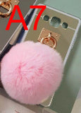 1PC Fashion Mirror Lovely Rabbit Tail Fur Ball Bow Soft TPU Cases For SAMSUNG GALAXY A5 A7 A8 Cover Gift for Girl EK1408